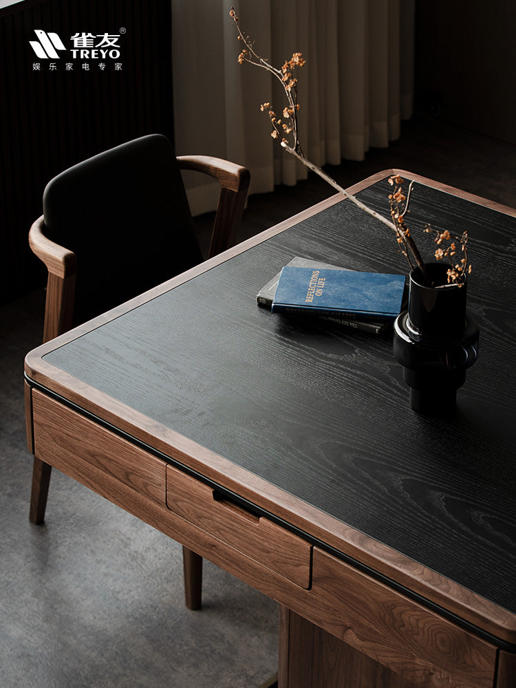 雀友 H880T 時來 黑胡桃木 家用實木 旋翼麻將機 (過山車) 附蓋板 Black Walnut Dining Table (Rollercoaster) with Cover