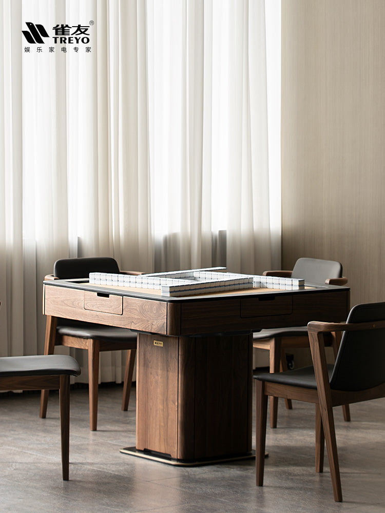 雀友 H880T 時來 黑胡桃木 家用實木 旋翼麻將機 (過山車) 附蓋板 Black Walnut Dining Table (Rollercoaster) with Cover