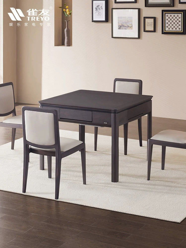 雀友 EH380S 中式低噪音實木麻將機 附蓋板 NEW Dark Grey Wood Color 4-Leg Dining Table with Cover