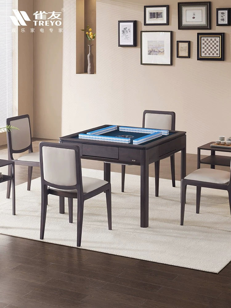 雀友 EH380S 中式低噪音實木麻將機 附蓋板 NEW Dark Grey Wood Color 4-Leg Dining Table with Cover