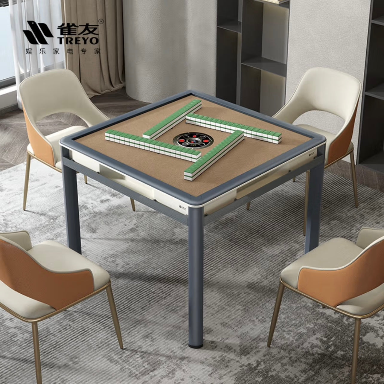 雀友 T180 雅典銀石灰 四腿旋翼麻將機 (過山車) 附蓋板 Silver Grey Color 4-Leg (Rollercoaster) with Cover