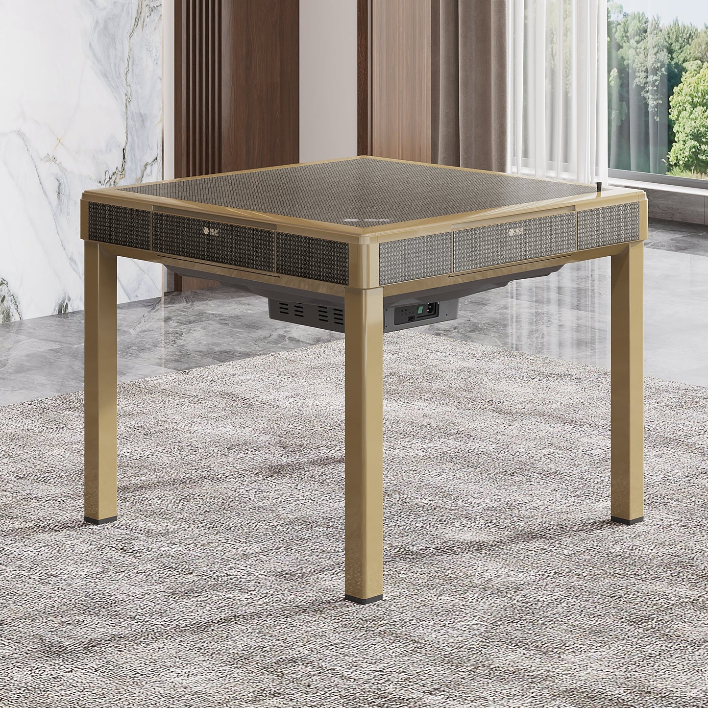 雀友 T200 鎏金格 四腿旋翼麻將機 (過山車) 附蓋板 Gold Color 4-Leg (Rollercoaster) with Cover