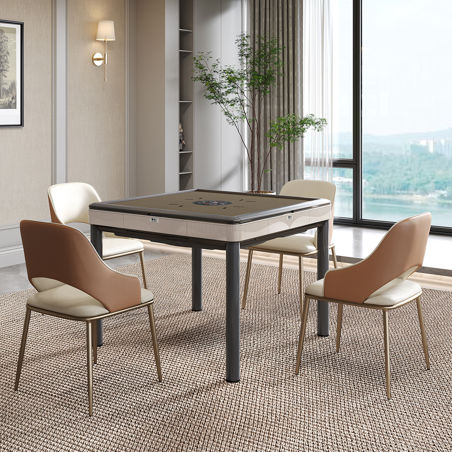 雀友 T30 銀白色 四腿旋翼麻將機 (過山車) 附蓋板 Silver White Color 4-Leg (Rollercoaster)