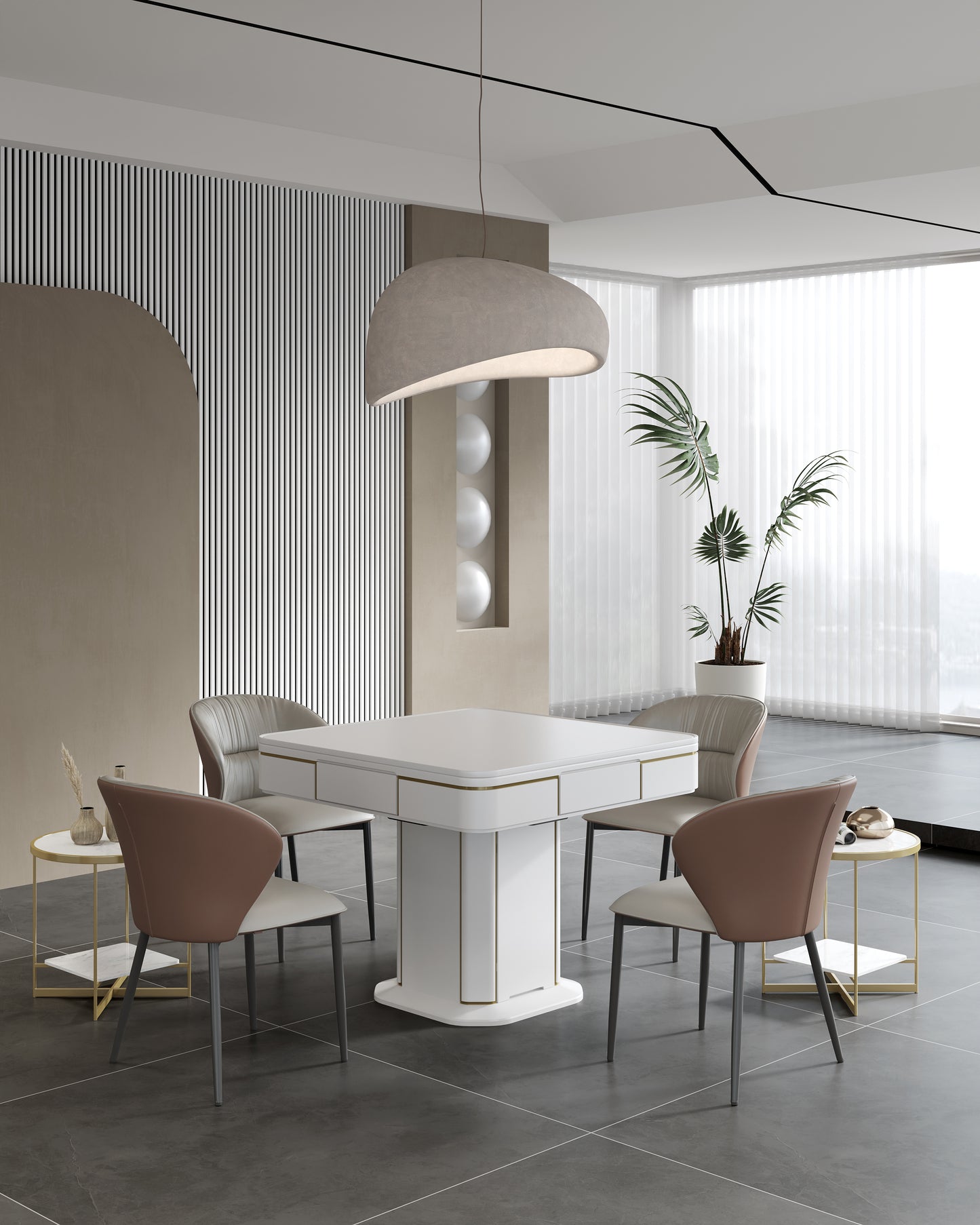 雀友 H780T 云瑾 白色奶油風 家用實木 旋翼麻將機 (過山車) 附蓋板 White Color Wood Dining Table (Rollercoaster) with Cover