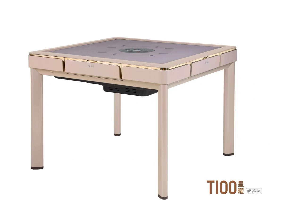 雀友 T100 星曜奶茶色 四腿旋翼麻將機 (過山車) 附蓋板 Beige Color 4-Leg (Rollercoaster) with Cover