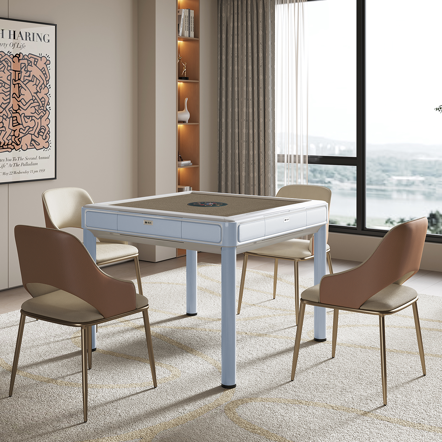 雀友 SV8 青灰色 四腿麻將機 Bluish Grey Color 4-Leg with Cover