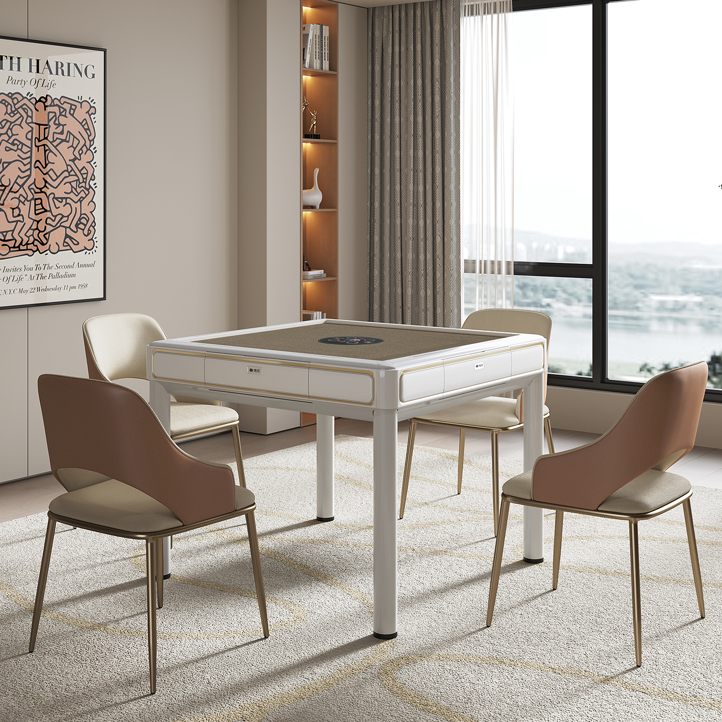 雀友 SV8 珍珠白 四腿麻將機  White Color 4-Leg with Cover