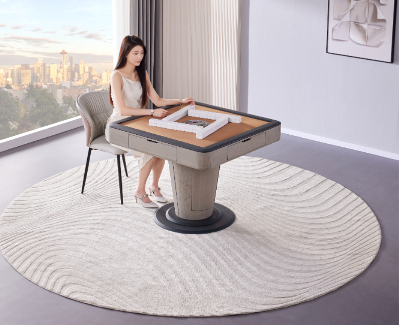 雀友 H510T 霧隱紅橡木 立柱旋翼麻將機 (過山車) 附蓋板 Red Oak Pedestal Dining Table (Rollercoaster) with Cover
