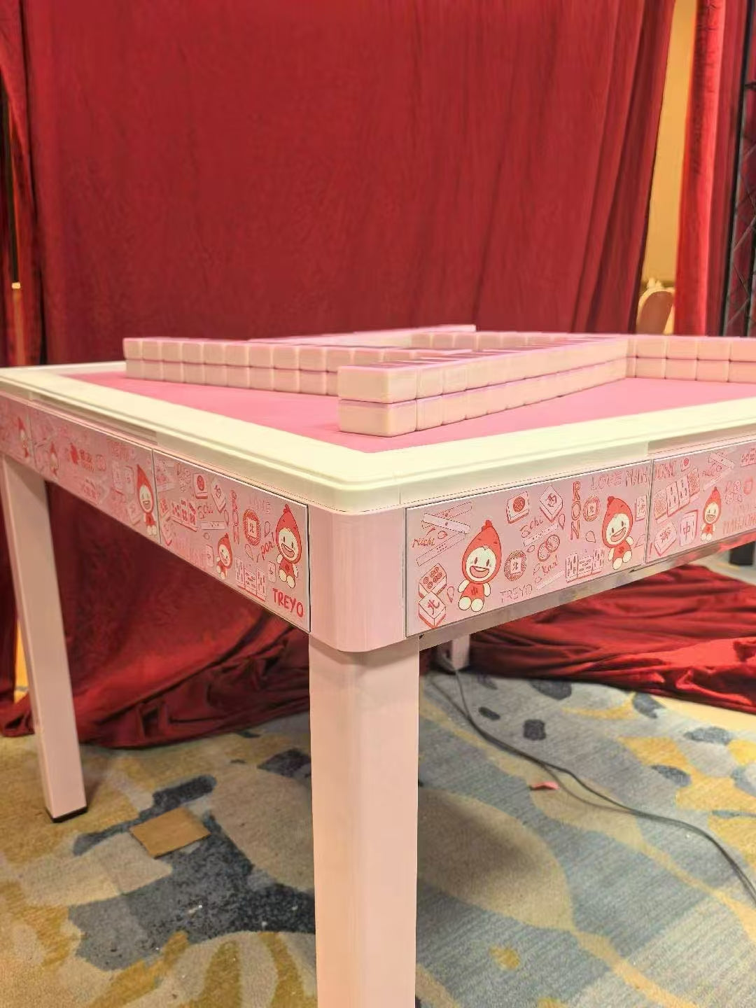 【預購 Pre-Order】雀友 最新品 小雀 粉紅色 四腿旋翼麻將機 (過山車) 附蓋板 NEW Pink Color 4-Leg (Rollercoaster) with Cover