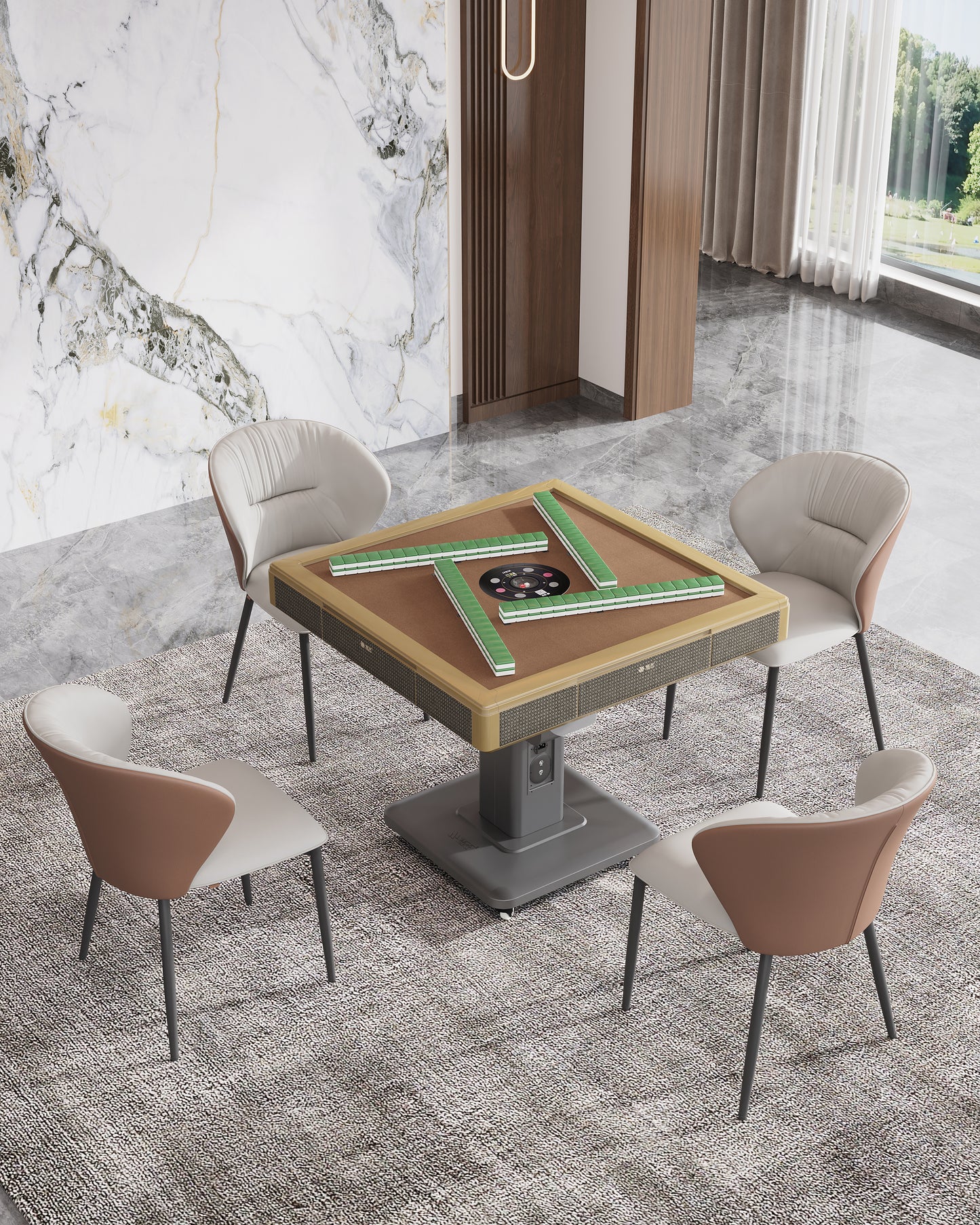 雀友 T200 鎏金格 折疊旋翼麻將機 (過山車) Gold Color Foldable (Rollercoaster)